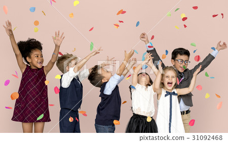 Children Smiling Happiness Friendship Togetherness Celebration Studio Portrait Children Smiling Happiness Friendship Togetherness Celebration Studio Portrait 31092468