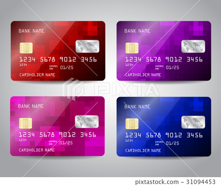 Realistic detailed credit cards set 31094453