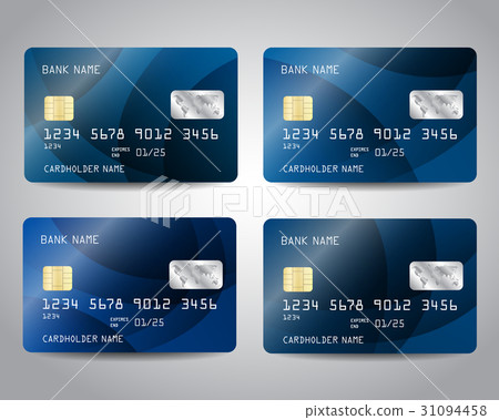 Realistic detailed credit cards set 31094458