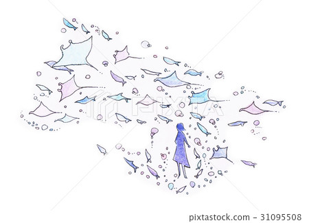 A girl and a fish A girl and a fish 31095508