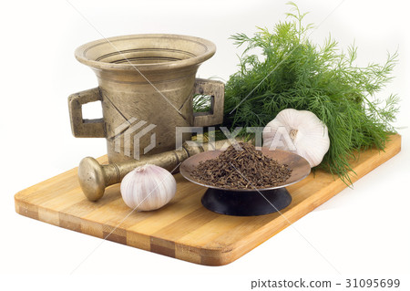 cumin, dill, garlic, vintage spice grinder cumin, dill, garlic, vintage spice grinder 31095699