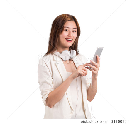 Busienss Asian Woman Use Smart Phone. Busienss Asian Woman Use Smart Phone. 31100101