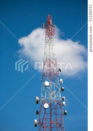 Telecommunication tower under blue sky Telecommunication tower under blue sky 31100551