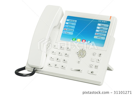 Modern white IP Phone, 3D rendering Modern white IP Phone, 3D rendering 31101271