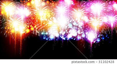 煙花夜空夏天背景 31102428