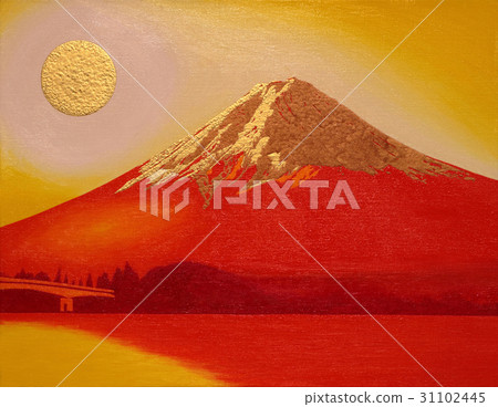 Golden sun red Fuji from Kawaguchiko 31102445