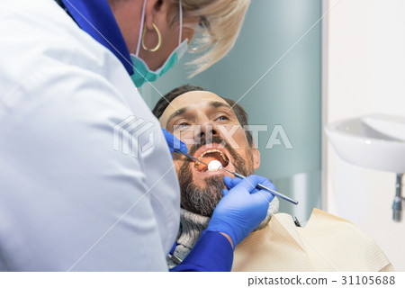 Female dentist working. Female dentist working. 31105688