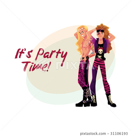 Glam rock party invitation, banner poster template Glam rock party invitation, banner poster template 31106193