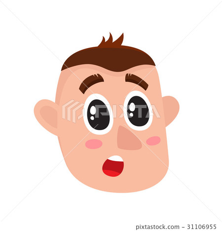 Young man face, surprised facial expression 31106955