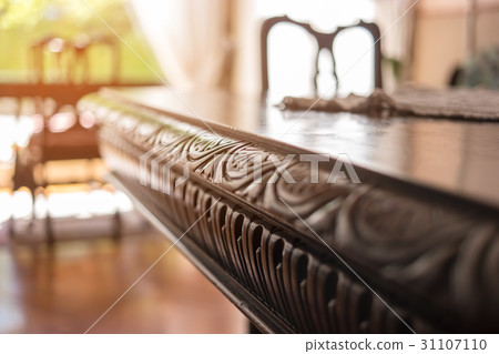Classic wood table and sunlight. 31107110