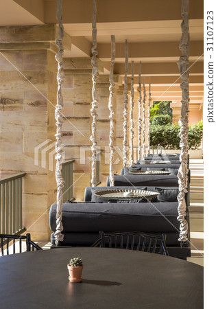 hanging sofas as a part of cafe interior 31107123