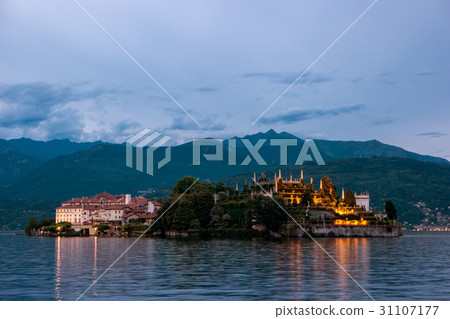 Island on mountains background. Island on mountains background. 31107177