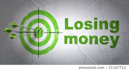 Currency concept: target and Losing Money on wall 31107712