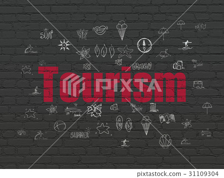 Vacation concept: Tourism on wall background 31109304