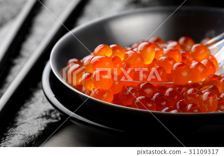 Salmon eggs or Ikura in Japanese style. Salmon eggs or Ikura in Japanese style. 31109317