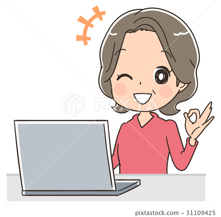 使用計算機的一名資深婦女的例證 使用計算機的一名資深婦女的例證 31109425