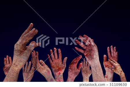 Blood zombie hands 31109630
