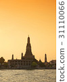 view of Wat Arun during sunset in Bangkok,  31110066