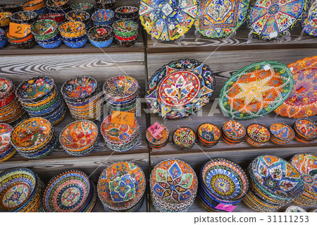 Colorful ceramic souvenirs for sale on the street 31111253