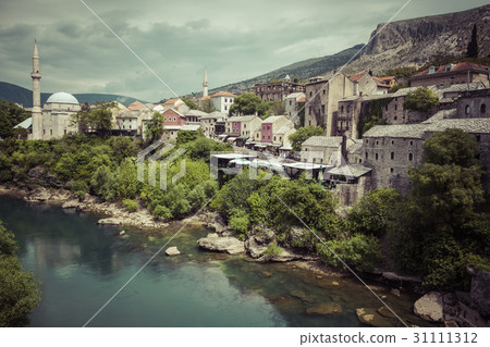 Panorama from The Old Bridge in Mostar  31111312