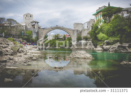 Panorama of The Old Bridge in Mostar  31111371