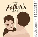Happy father's day greeting card,Brown tone design 31111534