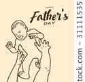 Happy father's day greeting card,line design 31111535