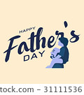 Happy fathers day greeting card, Blue tone design 31111536