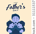 Happy father's day greeting card, Blue tone design 31111537