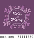 Elegant purple wedding invitation card template. 31111539