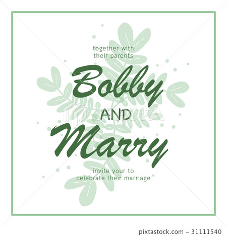 Elegant green wedding invitation card template 31111540