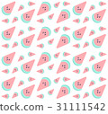 Cute seamless vector pattern with watermelons 31111542