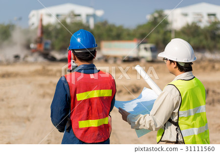 Asian Construction engineer checking construction Asian Construction engineer checking construction 31111560