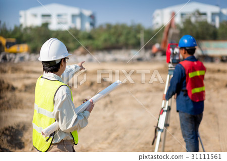 Asian Construction engineer checking construction  31111561