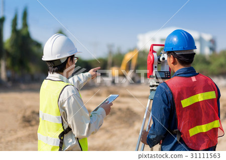 Asian Construction engineer checking construction Asian Construction engineer checking construction 31111563
