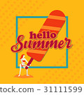 Hello summer,Woman with Ice cream Orange tone 31111599