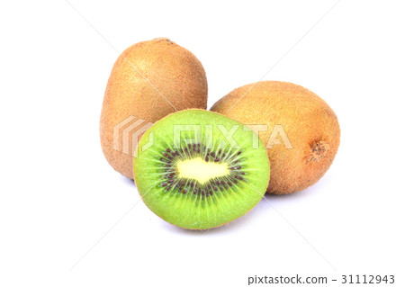 Kiwi fruit and half kiwi fruit isolated on white Kiwi fruit and half kiwi fruit isolated on white 31112943