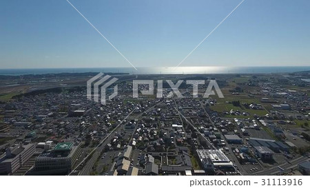 From the sky above Minamisoma City Aerial shot Coastal direction 31113916