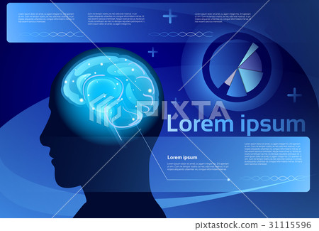 Male Brain Neurons Activity Infographic, Medicine 31115596