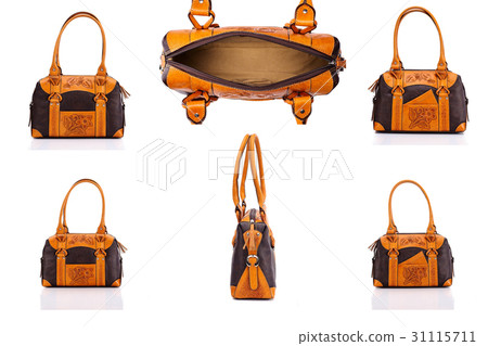 Leather female bag on a white background 31115711