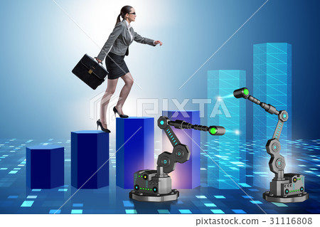 Businesswoman going up the chart 31116808