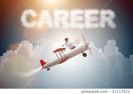 Businessman flying in career concept Businessman flying in career concept 31117422