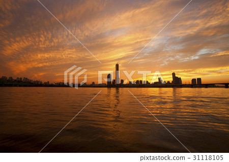 63 Building, Lienchenia, Seoul International Finance Center, Conrad Hotel, LG Twin Tower, Wonhyo Bridge, Yeouido, Yeongdeungpo-gu, Han River, Seoul 31118105