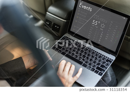 Graphic of personal organizer appointment schedule on laptop 31118354