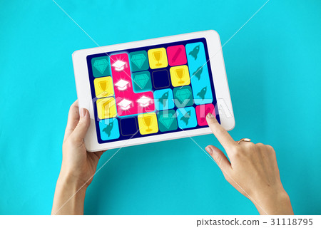 Education Mortarboard Spaceship Diamond Matching Game 31118795