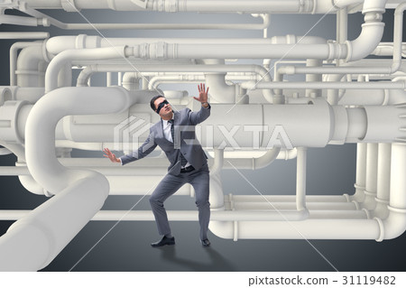 Businessman and piping at the plan 31119482
