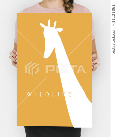 Animal Wildlife Word with Giraffe Graphic Animal Wildlife Word with Giraffe Graphic 31121861