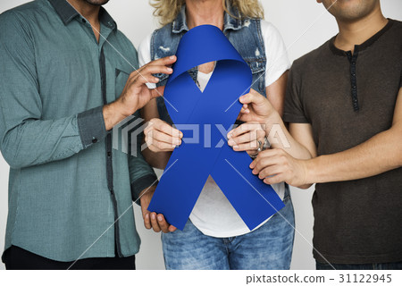 Group of People Holding Ribbon Breast Cancer Concept Group of People Holding Ribbon Breast Cancer Concept 31122945