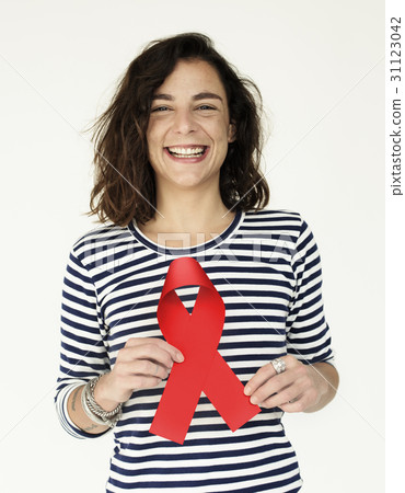 Woman With Ribbon Breast Cancer Awareness Concept Woman With Ribbon Breast Cancer Awareness Concept 31123042