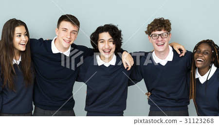 Diverse Group Of Students Standing in a row Diverse Group Of Students Standing in a row 31123268